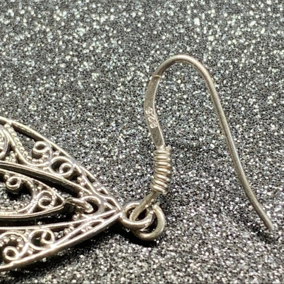 Brand New Sterling Silver Filigree Drop Earrings - Picture 4 of 7
